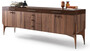 Casa Padrino Luxus Sideboard Braun / Dunkelbraun 230 x 60 x H. 82 cm - Massivholz Schrank mit 6 Schubladen und 4 T�ren - Esszimmer M�bel - Luxus M�bel - Luxus Einrichtung