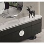 Casa Padrino Luxus Sideboard Schwarz / Wei� / Silber 221 cm - Hotel & Esszimmer M�bel