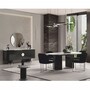 Casa Padrino Luxus Sideboard Schwarz / Wei� / Silber 221 cm - Hotel & Esszimmer M�bel