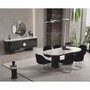Casa Padrino Luxus Sideboard Schwarz / Wei� / Silber 221 cm - Hotel & Esszimmer M�bel
