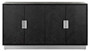 Casa Padrino Luxus Sideboard Schwarz / Silber 160 x 45 x H. 86 cm - Massivholz Schrank mit 4 T�ren - Wohnzimmer M�bel - Hotel M�bel - Luxus Kollektion