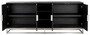 Casa Padrino Luxus Sideboard Schwarz / Silber 225 x 45 x H. 90 cm - Massivholz Schrank mit 4 T�ren - Wohnzimmer M�bel - Hotel M�bel - Luxus Kollektion