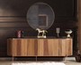 Casa Padrino Luxus Sideboard Braun / Schwarz / Kupferfarben 208 x 60 x H. 80 cm - Edler Schrank mit 4 T�ren - Luxus M�bel