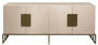 Casa Padrino Designer Sideboard Creme / Messing 200 x 40 x H. 80 cm - Wohnzimmer Keramik Schrank mit 4 T�ren - Luxus M�bel