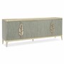 Casa Padrino Luxus Sideboard Graublau / Gold 229 cm - Luxus Hotel M�bel