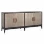 Casa Padrino Luxus Sideboard Schwarz / Grau / Messing 193 cm - Luxus M�bel