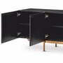 Casa Padrino Luxus Sideboard Schwarzgrau / Messing 225,5 cm - Luxus M�bel