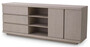 Casa Padrino Luxus Sideboard Grau 220 x 52,5 x H. 85,5 cm - Massivholz Schrank mit 3 Schubladen & 2 T�ren - Wohnzimmer & Hotel M�bel - Luxus Qualit�t