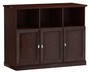 Casa Padrino Luxus Schrank mit 3 T�ren Dunkelbraun / Silber 140 x 44,2 x H. 119,8 cm - Luxus M�bel 