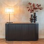 Casa Padrino Luxus Sideboard mit 2 T�ren und Travertinplatte Dunkelbraun / Braun 160 cm