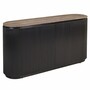 Casa Padrino Luxus Sideboard mit 2 T�ren und Travertinplatte Dunkelbraun / Braun 160 cm