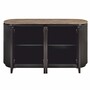 Casa Padrino Luxus Sideboard mit 2 T�ren und Travertinplatte Dunkelbraun / Braun 160 cm