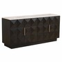 Casa Padrino Luxus Sideboard mit 4 T�ren und Travertinplatte Dunkelbraun / Beige 170 cm