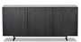 Casa Padrino Luxus Sideboard mit 3 T�ren und Marmorplatte Schwarz / Grau 179 x 40 x H. 80 cm - Wohnzimmerschrank - Luxus Qualit�t