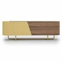 Casa Padrino Luxus Sideboard mit 4 T�ren Gelb / Braun / Messing 235 cm - Hotel M�bel