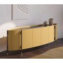 Casa Padrino Luxus Sideboard mit 4 T�ren Naturfarben / Schwarz / Messing 267 cm - Hotel M�bel