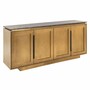 Casa Padrino Luxus Sideboard mit 4 T�ren und Marmorplatte Gold / Schwarz 184 cm