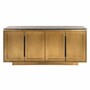 Casa Padrino Luxus Sideboard mit 4 T�ren und Marmorplatte Gold / Schwarz 184 cm