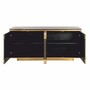 Casa Padrino Luxus Sideboard mit 4 T�ren und Marmorplatte Gold / Schwarz 184 cm