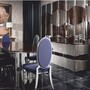 Casa Padrino Luxus Sideboard mit 4 T�ren Grau / Dunkelbraun / Silber 233 cm - Hotel M�bel