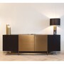 Casa Padrino Luxus Sideboard mit 4 T�ren Schwarz / Messing 220 cm - Luxus M�bel - Luxus Interior