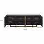 Casa Padrino Luxus Sideboard mit 4 T�ren Schwarz / Messing 220 cm - Luxus M�bel - Luxus Interior