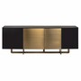 Casa Padrino Luxus Sideboard mit 4 T�ren Schwarz / Messing 220 cm - Luxus M�bel - Luxus Interior