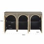 Casa Padrino Luxus Sideboard mit 3 T�ren und Marmorplatte Schwarz / Gold 160 cm