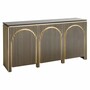 Casa Padrino Luxus Sideboard mit 3 T�ren und Marmorplatte Schwarz / Gold 160 cm