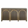 Casa Padrino Luxus Sideboard mit 3 T�ren und Marmorplatte Schwarz / Gold 160 cm