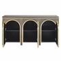 Casa Padrino Luxus Sideboard mit 3 T�ren und Marmorplatte Schwarz / Gold 160 cm