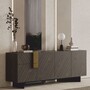 Casa Padrino Luxus Sideboard Grau / Schwarz / Messing 220 cm - Hotel & Esszimmer M�bel