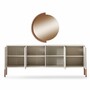 Casa Padrino Luxus Sideboard mit 4 T�ren und Spiegel Wei� / Braun 220 cm - Luxus M�bel