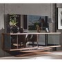Casa Padrino Luxus Sideboard mit Spiegel Braun - Verspiegelter Massivholz Schrank mit Wandspiegel - Luxus Massivholz M�bel