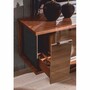 Casa Padrino Luxus Sideboard mit Spiegel Braun - Verspiegelter Massivholz Schrank mit Wandspiegel - Luxus Massivholz M�bel