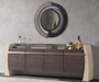 Casa Padrino Luxus Sideboard mit 4 T�ren und rundem Wandspiegel - Luxus M�bel