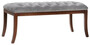 Casa Padrino Luxus Biedermeier Sitzbank Grau / Braun 89 x 38 x H. 36 cm - Gepolsterte Wohnzimmer Bank - Schlafzimmer Bank - Wohnzimmer M�bel - Schlafzimmer M�bel - Biedermeier M�bel