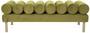 Casa Padrino Luxus Samt Sitzbank Vintage Gr�n / Messing 130 x 45 x H. 42 cm - Wohnzimmer Bank - Schlafzimmer Bank - Wohnzimmer M�bel - Schlafzimmer M�bel - Luxus M�bel - Luxus Einrichtung