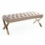Casa Padrino Luxus Chesterfield Sitzbank Beige / Gold 120 cm - Luxus M�bel 