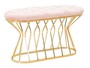 Casa Padrino Luxus Sitzbank Rosa / Gold 91 cm - Luxus Interior