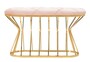 Casa Padrino Luxus Sitzbank Rosa / Gold 91 cm - Luxus Interior