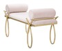 Casa Padrino Luxus Sitzbank Rosa / Gold 112,5 cm - Luxus Interior