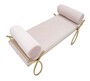 Casa Padrino Luxus Sitzbank Rosa / Gold 112,5 cm - Luxus Interior