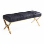 Casa Padrino Luxus Sitzbank Dunkelblau / Gold 120 cm - Luxus M�bel 