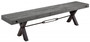 Casa Padrino Industrial Design Sitzbank Grau / Schwarz 200 x 40 x H. 45 cm - Massivholz Bank mit pulverbeschichteten Metall Gestell - Industrial Design M�bel