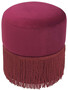Casa Padrino Luxus Samt Sitzhocker Bordeauxrot  40 x H. 47 cm - Runder Hocker - Rundhocker - Luxus Wohnzimmer M�bel