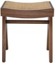 Casa Padrino Luxus Sitzhocker Braun / Naturfarben 39 x 31,5 x H. 43 cm - Massivholz Hocker mit handgewebtem Rattangeflecht - Luxus M�bel