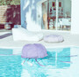 Casa Padrino Luxus Sitzsack Qualle Lila / Wei�  80 x H. 35 cm - Schwimmender Sitzsack - Handgefertigtes Sitzkissen - Garten Deko - Terrassen Deko - Pool Deko - Luxus Accessoires