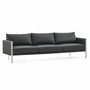 Casa Padrino Luxus Leder Sofa Grau / Silber 236 cm - Hotel & B�ro M�bel