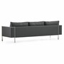 Casa Padrino Luxus Leder Sofa Grau / Silber 236 cm - Hotel & B�ro M�bel